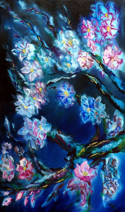 Eternal Blossoms Triptych - left by Ruslana Levandovska