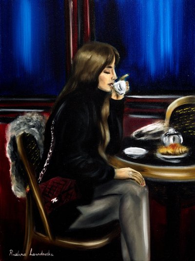 Woman at a Paris Cafe II, 2024 by Ruslana Levandovska