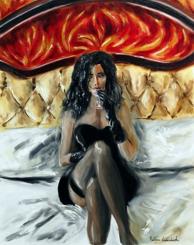 Woman with a Cocktail, 2023 by Ruslana Levandovska