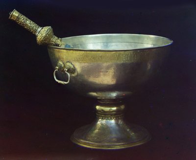 Holy Water Bowl. Gift from Tsar Mikhail Feodorovich (Photograph by Sergei Prokudin-Gorsky), 17th Century by Russian Master