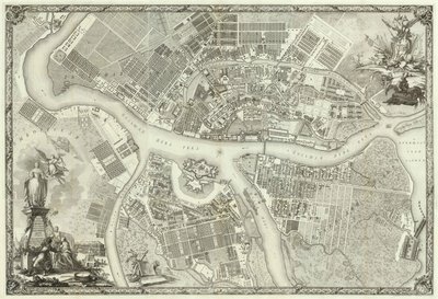 Map of Petersburg Book to the 50th Anniversary of the Founding of St. Petersburg, 1753 by Russian Master