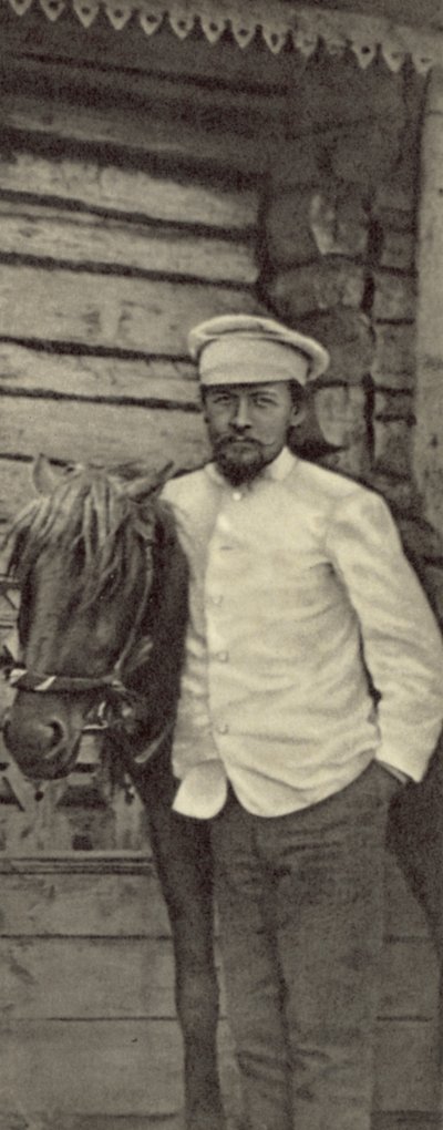 Anton Chekhov at his estate of Melikhovo, Russia, June 1898 by Russian Photographer