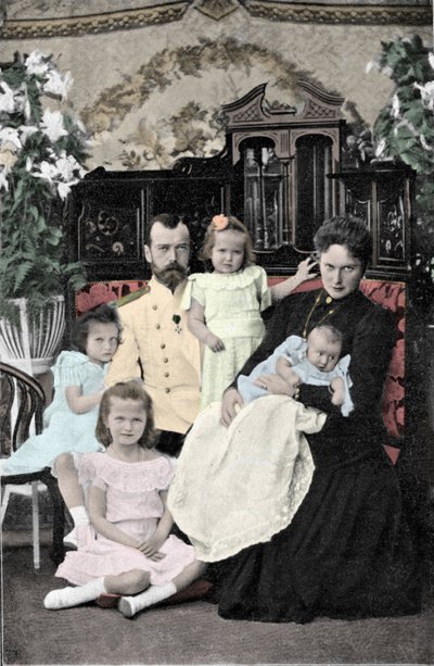Family Portrait of Tsar Nicholas II (1868-1918) by Russian Photographer
