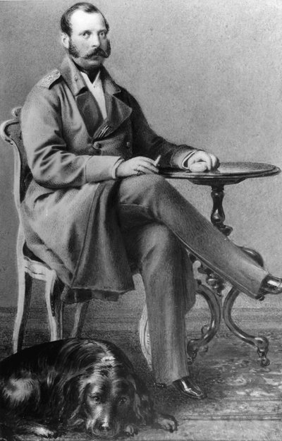 Portrait of Emperor Alexander II of Russia by Russian Photographer