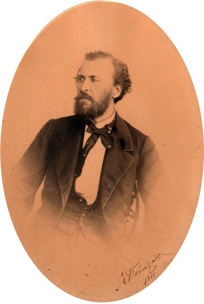 Portrait of the poet Yakov Petrovich Polonsky (1820-1898). Albumin Photo by Russian Photographer