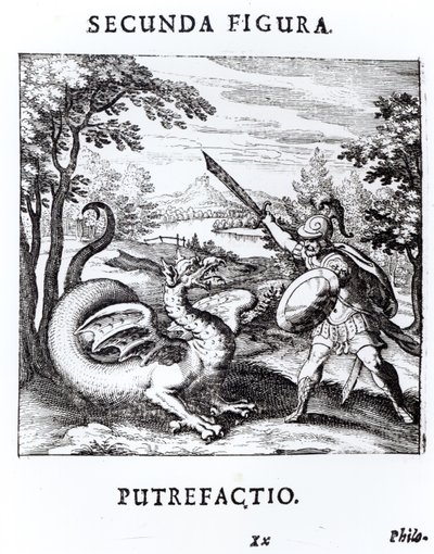A knight defeating 