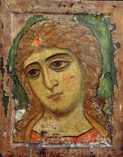 Archangel Gabriel (Angel with Golden Hair), Russian Icon, 12th Century by Russian School