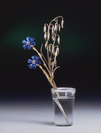 Cornflowers and Ears of Corn, Faberge Workshop, 1880s by Russian School