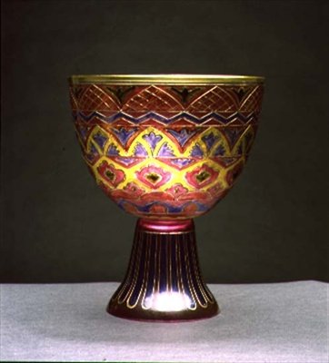 Enamelled Bowl with Simple Geometric Design by Russian School
