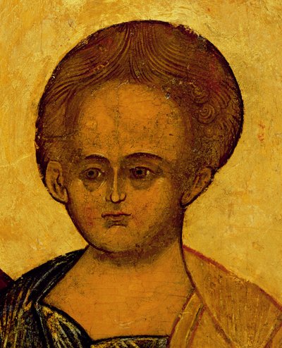 Icon Depicting the Head of Christ (detail) by Russian School