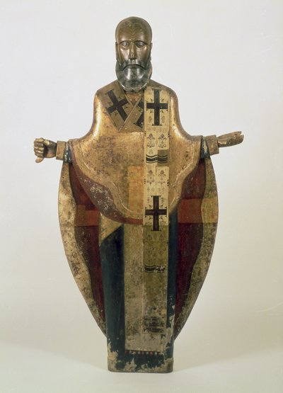 Statue of St. Nicholas of Mozhaisk, Russian, late 16th century by Russian School