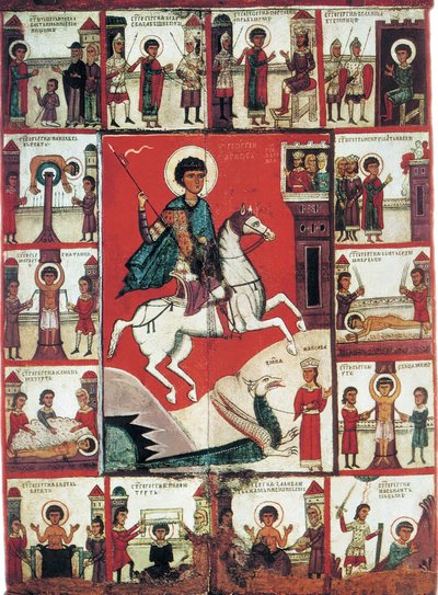 Saint George with Scenes from His Life by Russian icon.