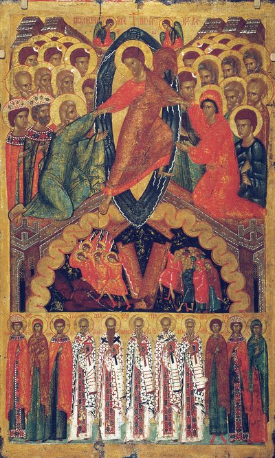 The Descent into Hell, with Selected Saints, late 15th century by Russian icon.