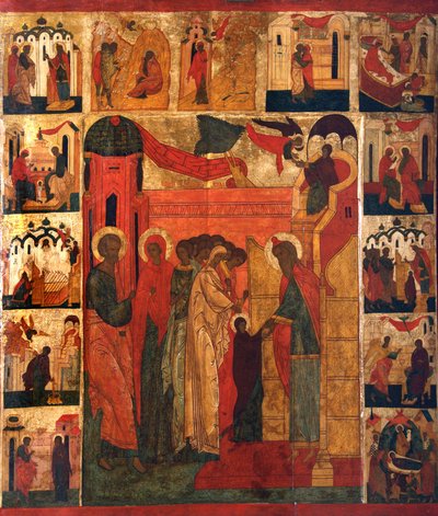 The Entry of the Most Holy Theotokos into the Temple by Russian icon.