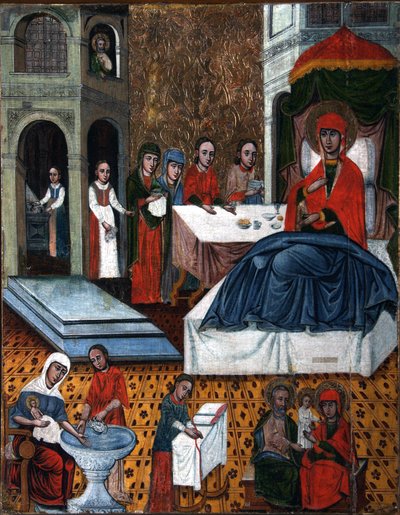 The Nativity of the Virgin by Russian icon.