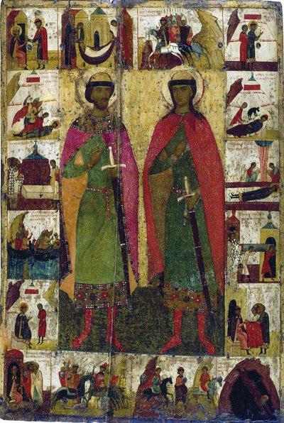 The Saints Boris and Gleb, 14th century by Russian icon.
