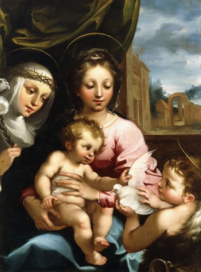 The Madonna and Child with the Infant Saint John the Baptist and Saint Catherine of Siena by Rutilio Manetti