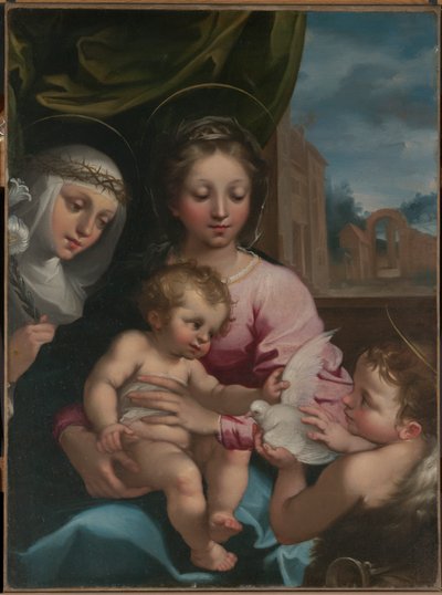 Virgin and Child with the Young Saint John the Baptist and Saint Catherine of Siena by Rutilio Manetti