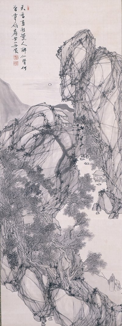 Moonlit Landscape with Scholar and Servant by Rôzan Yasuda