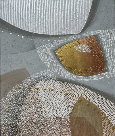 Metallic Gold Silver Abstract by SAN STARLING
