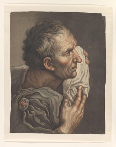 Crying Man with Cloth, Facing Right by S.A. van der Heim