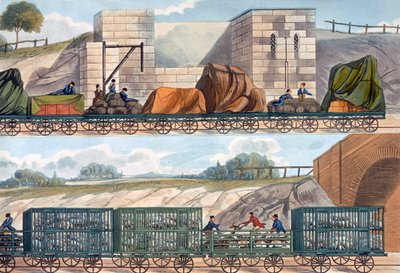 Trains on the Liverpool and Manchester Railway by SG Hughes