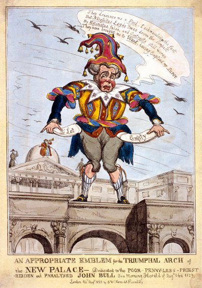 An appropriate emblem for the triumphal arch of the new Buckingham palace, London by SW Fores