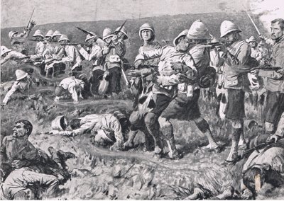Majuba Hill, 27th February 1881 (1st Boer War) (Illustration from British Battles on Land and Sea, 1915) by S. Begg