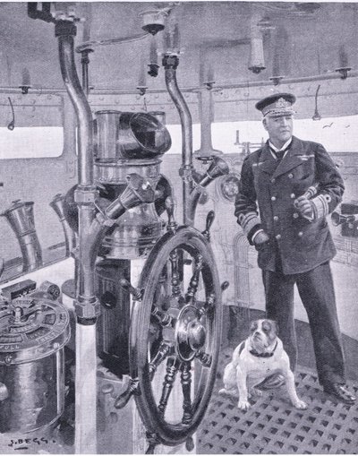 With his favourite Bulldog-Gloria (illustration from Cassell