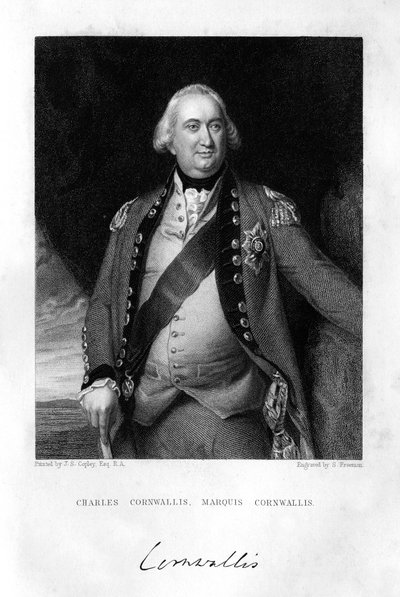 Charles Cornwallis 1738-1805, 1st Marquess Cornwallis, 1839 by S. Freeman