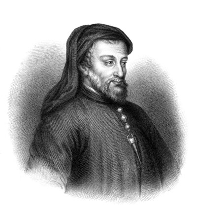 Geoffrey Chaucer, 14th century English author, poet, philosopher, bureaucrat, and diplomat by S. Freeman