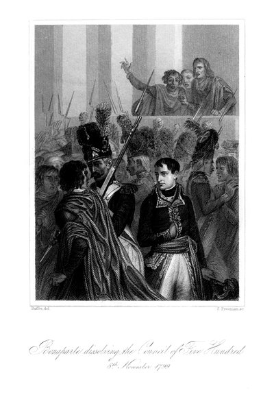 Napoleon Bonaparte Dissolving the Council of Five Hundred by S. Freeman