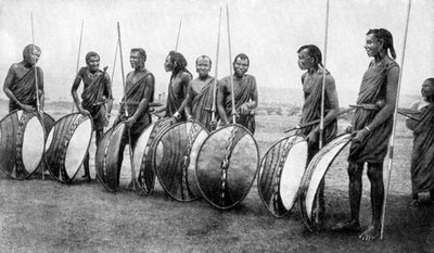 A Group of Masai Warriors in Full Battle Panoply, 1922 by S. J. Hopper