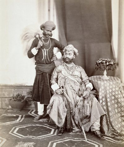 His Highness Maharaja Tukoji Rao II of Indore and attendant by S. and Shepherd, C. Bourne