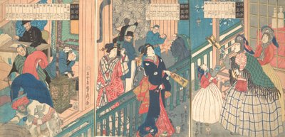A True View of a Trading House of a Yokohama Merchant by Sadahide Utagawa