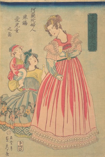 Dutch Woman and Child by Sadahide Utagawa