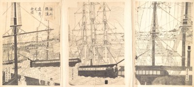 Foreign Ships Offshore at Yokohama by Sadahide Utagawa