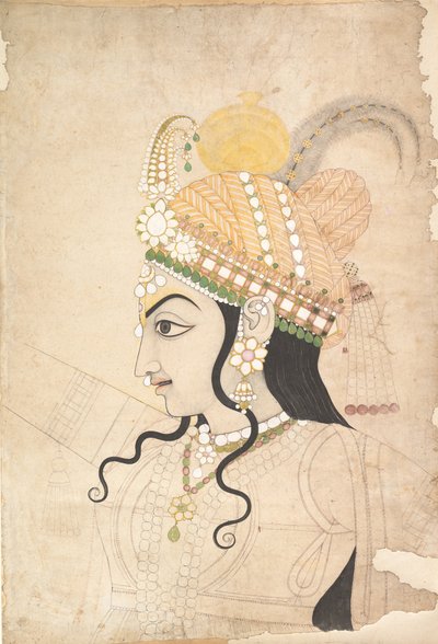 Head of Krishna, ca. 1800 by Sahib Ram