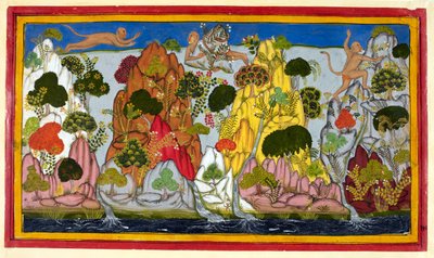 Hanuman Flies to the Himalayas in Search of Sacred Herbs by Sahibdin