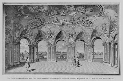 Oberes Belvedere: Sala terrena, unexecuted design, engraved by Johann August Corvinus by Salomon (after) Kleiner