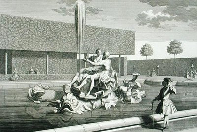 The fountain of Neptune and Thetis at the Belvedere Palace, Vienna, engraved by Jakob Gottlieb Thelott, published c.1730-40 by Salomon (after) Kleiner