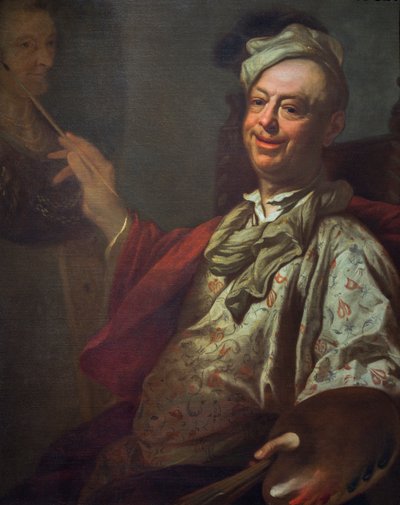 Self-portrait of the artist at his easel, c.1690 by Salomon Adler