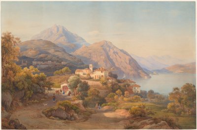 A Summer Evening at the Lago Maggiore by Salomon Corrodi