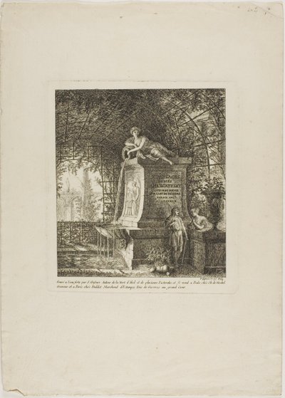 The Trellised Fountain, frontispiece from Landscapes Dedicated to M. Warelet by Salomon Gessner