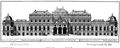 Elevation of the Ehrenhof Facade by Salomon Kleiner