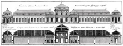Elevation of the Garden Facade and Longitudinal Section of the Lower Castle by Salomon Kleiner