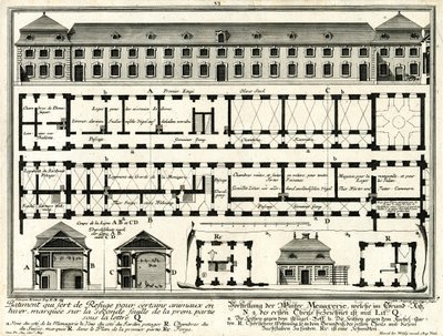 Plans and Elevations of the Winter Menagerie and Gatehouses by Salomon Kleiner