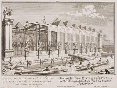 View of the Orangery During Winter Covering by Salomon Kleiner