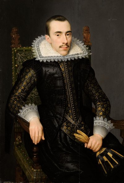 Portrait of a Man, possibly Walterus Fourmenois (1596-1653) by Salomon Mesdach (attributed to)
