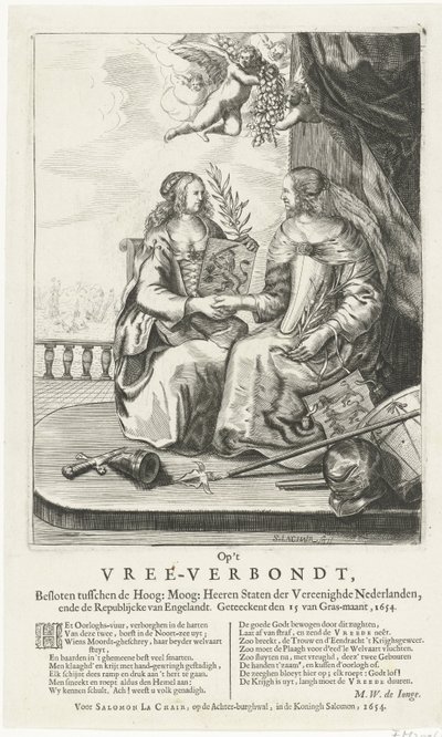 Allegory on the Peace of Westminster, 1654 by Salomon Pietersz. Lachair